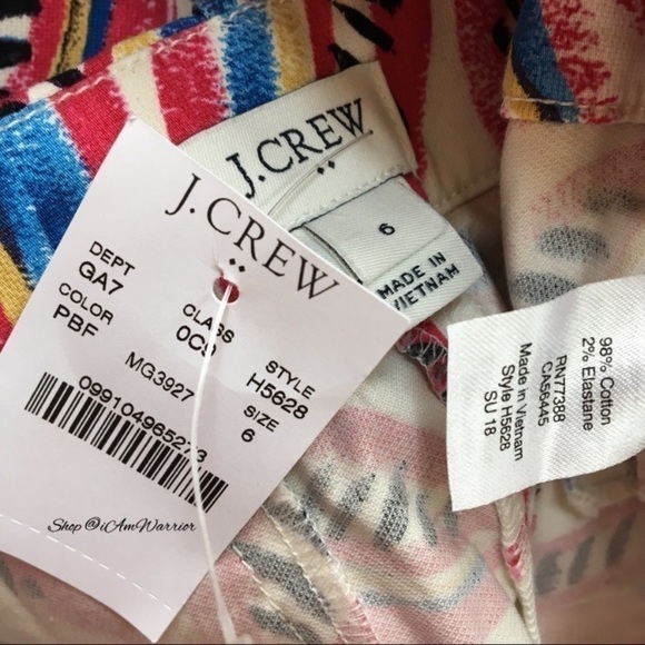 J.Crew NWT botanical leaf print ankle pants *shop@iamwarrior - Picture 7 of 8